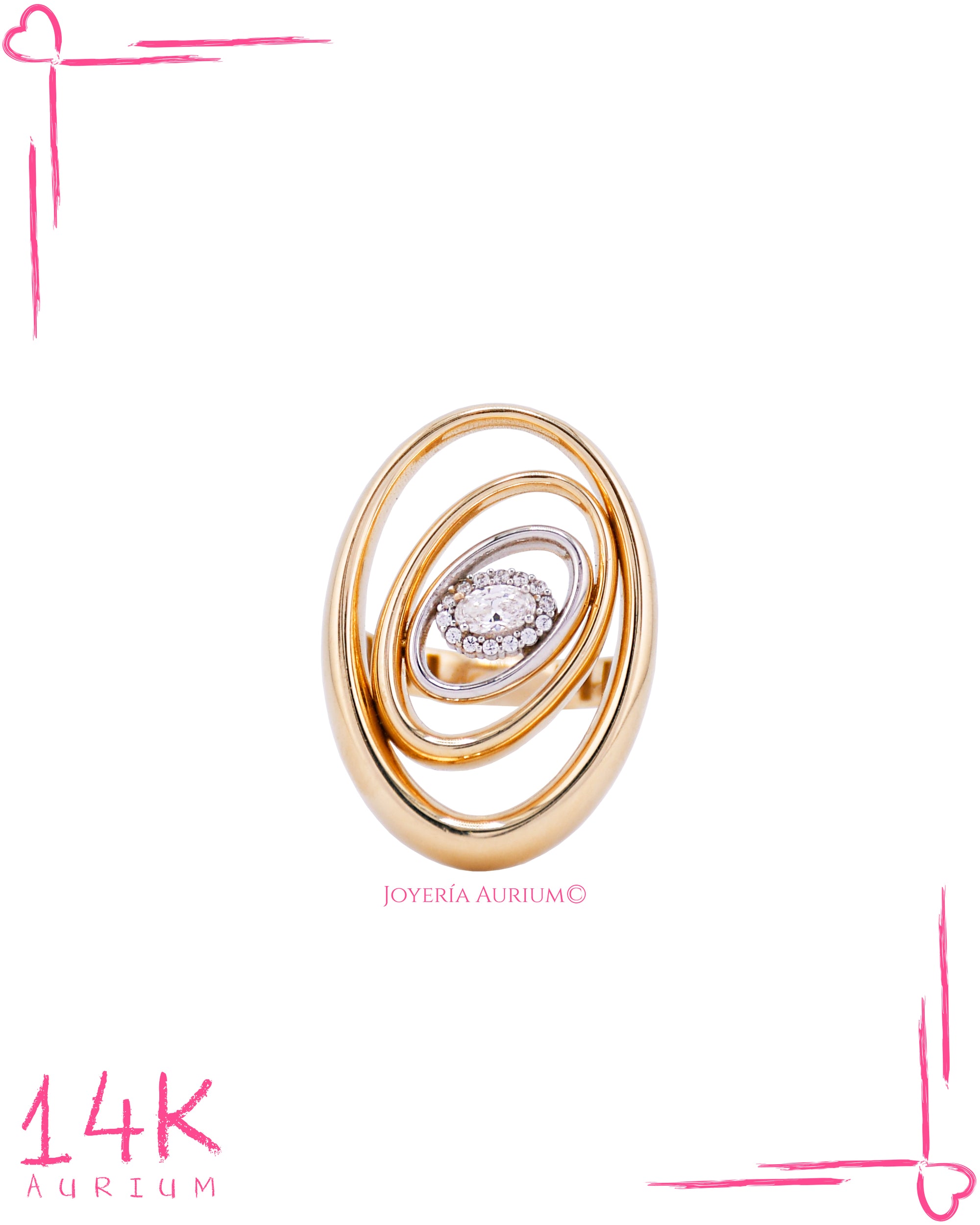 Anillo Purpurina De Oro